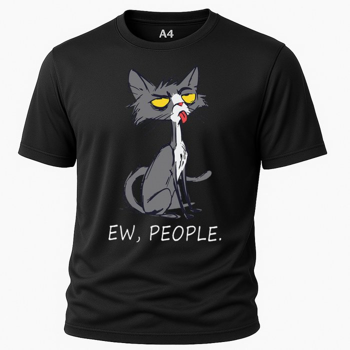 Funny Cat Ew People Meowy Cat Lovers Cooling Performance Crew T-Shirt