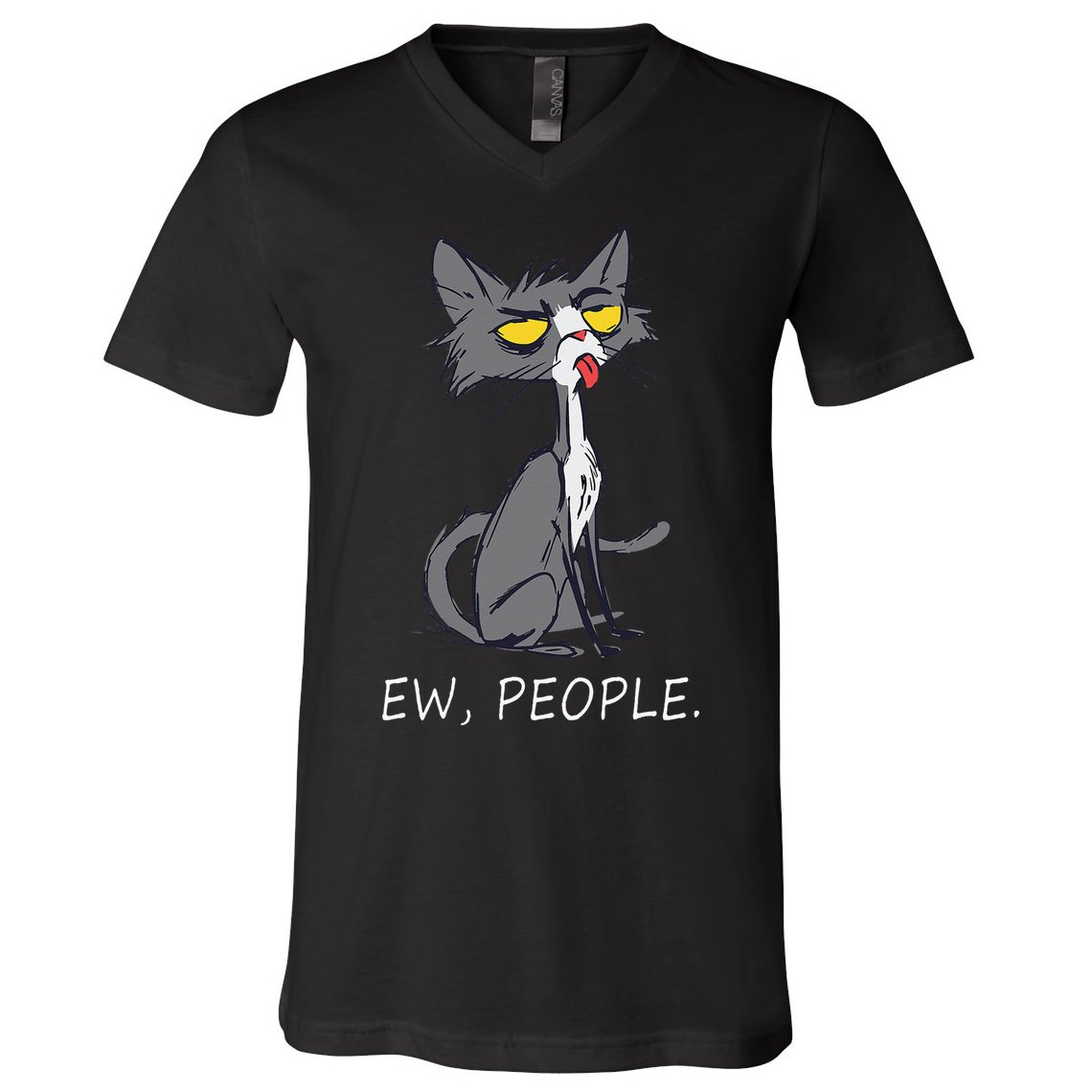 Funny Cat Ew People Meowy Cat Lovers V-Neck T-Shirt