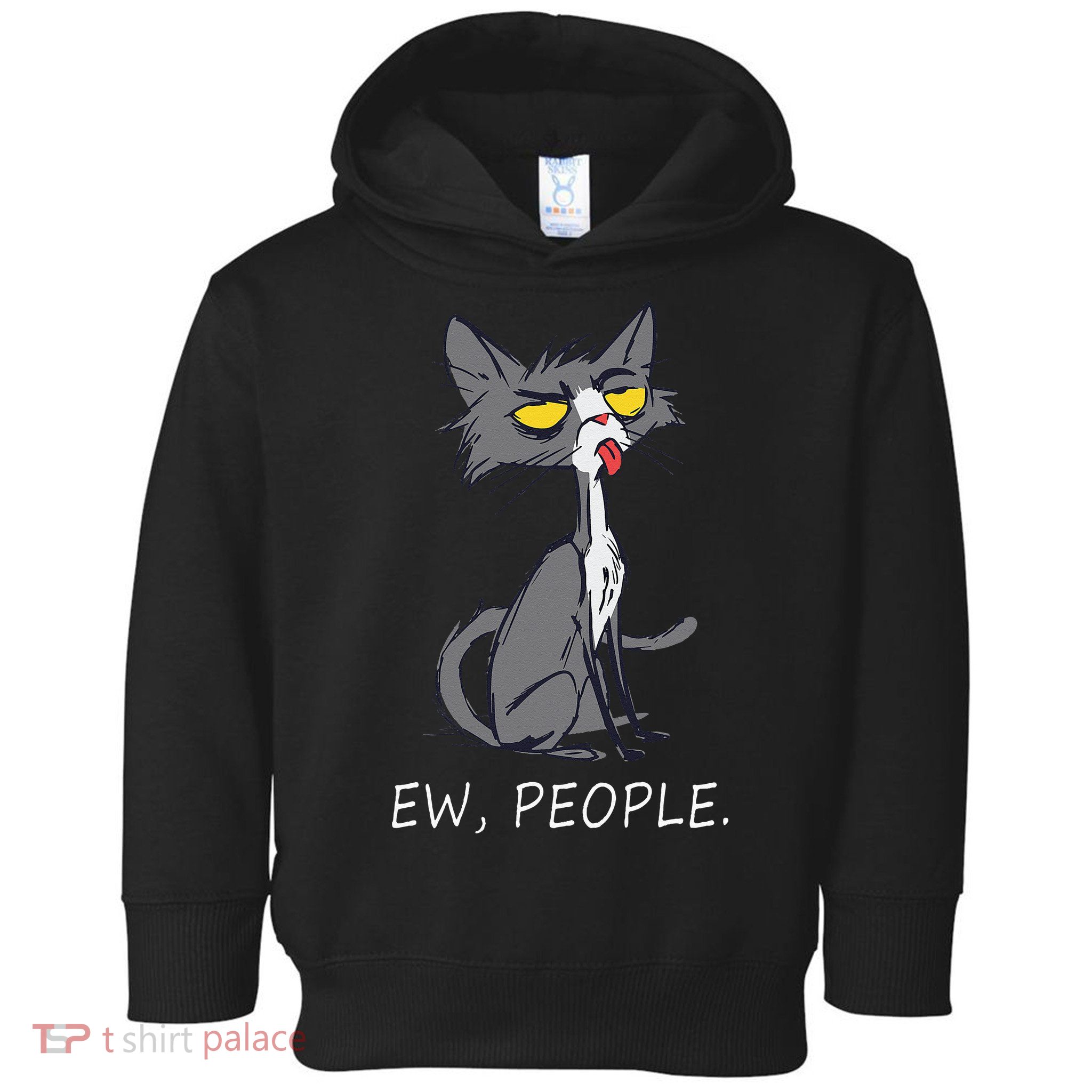 Funny Cat Ew People Meowy Cat Lovers Toddler Hoodie