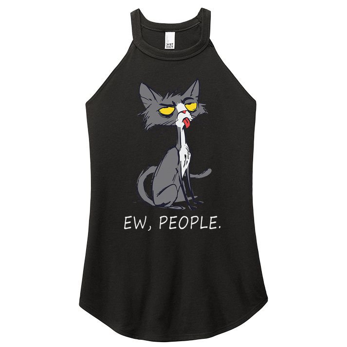 Funny Cat Ew People Meowy Cat Lovers Women's Perfect Tri Rocker Tank
