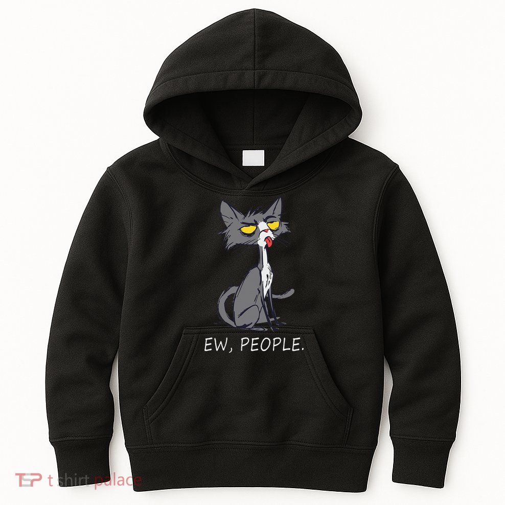 Funny Cat Ew People Meowy Cat Lovers Kids Hoodie