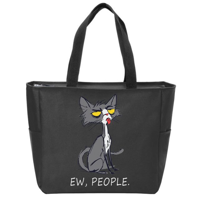 Funny Cat Ew People Meowy Cat Lovers Zip Tote Bag