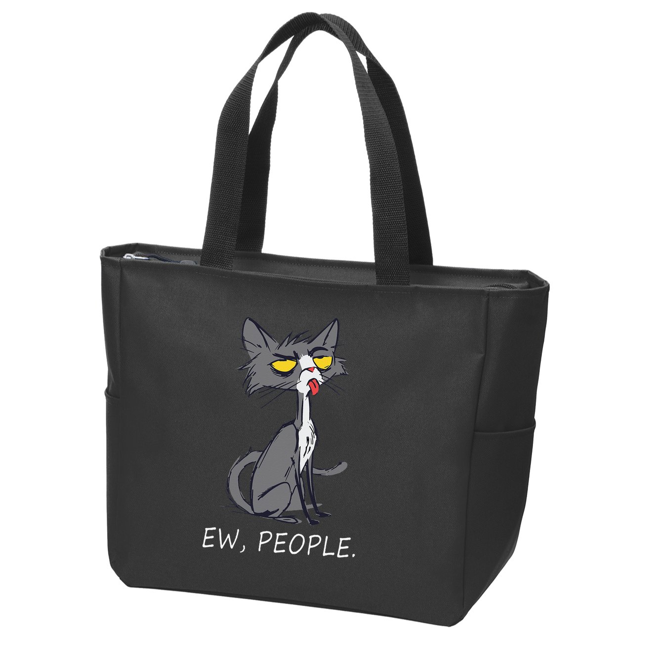 Funny Cat Ew People Meowy Cat Lovers Zip Tote Bag