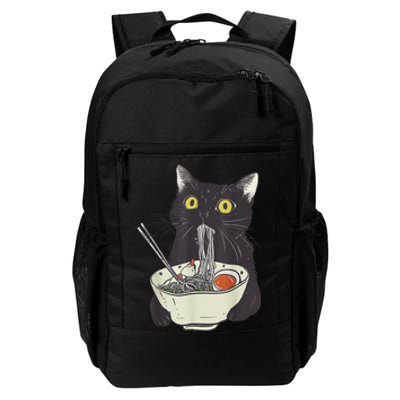 Funny Cat Eating Ramen Vintage Japanese Noodles Gift Daily Commute Backpack