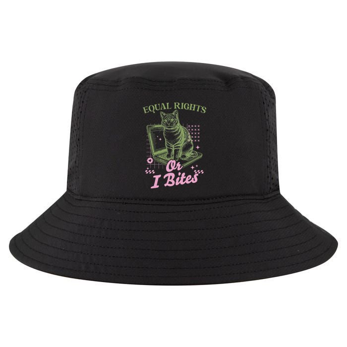 Feminist Cat Equal Rights Or I Bites Cat Cool Comfort Performance Bucket Hat