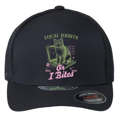 Feminist Cat Equal Rights Or I Bites Cat Flexfit Unipanel Trucker Cap