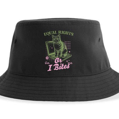 Feminist Cat Equal Rights Or I Bites Cat Sustainable Bucket Hat
