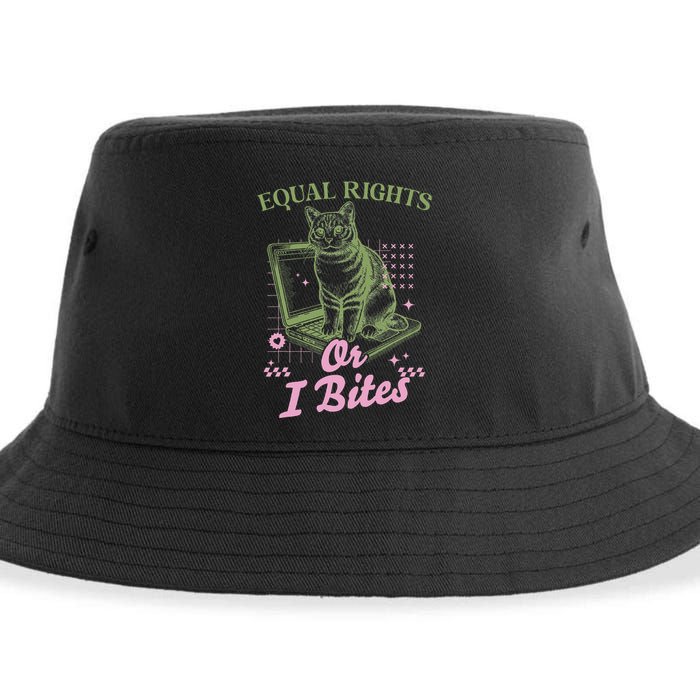 Feminist Cat Equal Rights Or I Bites Cat Sustainable Bucket Hat