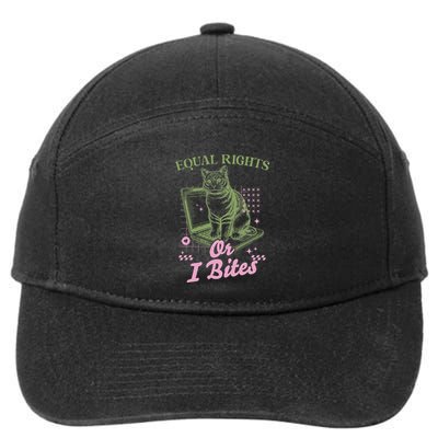 Feminist Cat Equal Rights Or I Bites Cat 7-Panel Snapback Hat