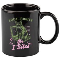 Feminist Cat Equal Rights Or I Bites Cat 11oz C Handle Ceramic Mug