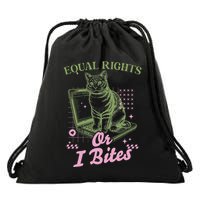 Feminist Cat Equal Rights Or I Bites Cat Drawstring Bag