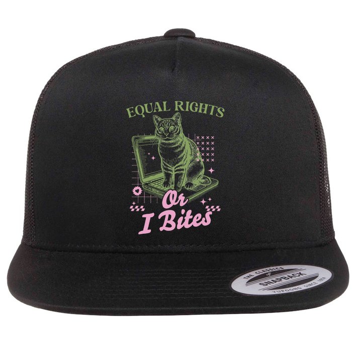 Feminist Cat Equal Rights Or I Bites Cat Flatbill Hat