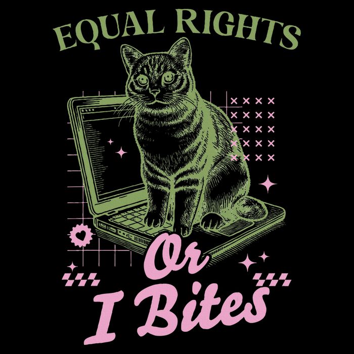 Feminist Cat Equal Rights Or I Bites Cat Flatbill Hat