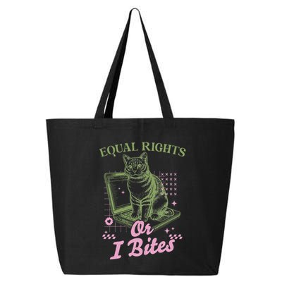 Feminist Cat Equal Rights Or I Bites Cat 25L Jumbo Tote