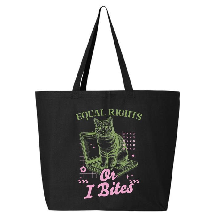 Feminist Cat Equal Rights Or I Bites Cat 25L Jumbo Tote
