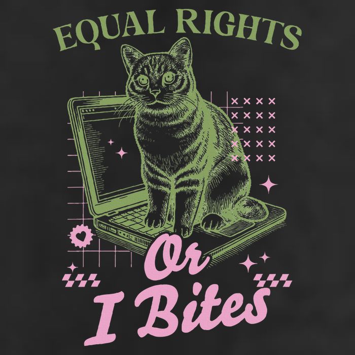 Feminist Cat Equal Rights Or I Bites Cat 25L Jumbo Tote