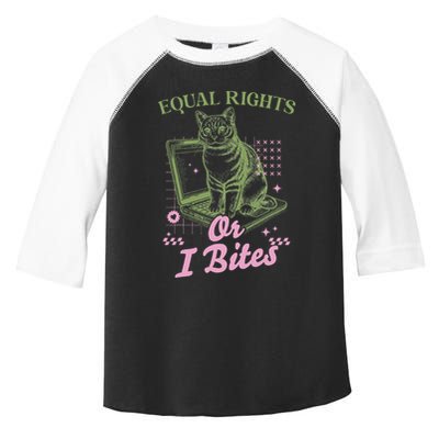 Feminist Cat Equal Rights Or I Bites Cat Toddler Fine Jersey T-Shirt