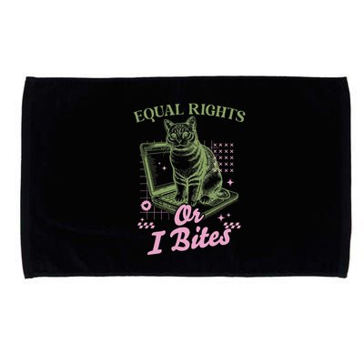 Feminist Cat Equal Rights Or I Bites Cat Microfiber Hand Towel