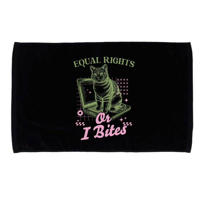 Feminist Cat Equal Rights Or I Bites Cat Microfiber Hand Towel