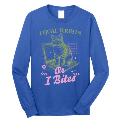Feminist Cat Equal Rights Or I Bites Cat Long Sleeve Shirt