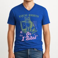 Feminist Cat Equal Rights Or I Bites Cat V-Neck T-Shirt