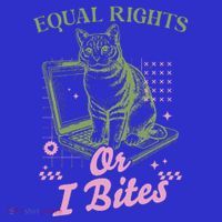 Feminist Cat Equal Rights Or I Bites Cat Mesh Reversible Basketball Jersey Tank