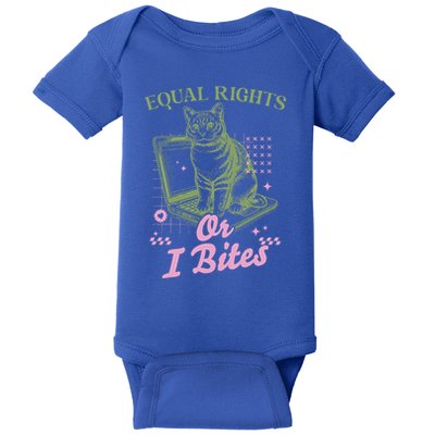 Feminist Cat Equal Rights Or I Bites Cat Baby Bodysuit