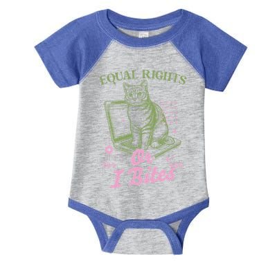 Feminist Cat Equal Rights Or I Bites Cat Infant Baby Jersey Bodysuit