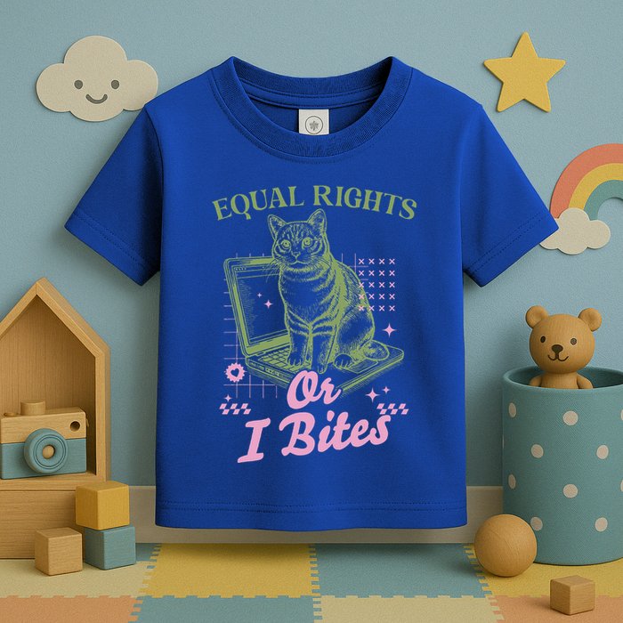 Feminist Cat Equal Rights Or I Bites Cat Toddler T-Shirt