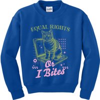 Feminist Cat Equal Rights Or I Bites Cat Kids Sweatshirt