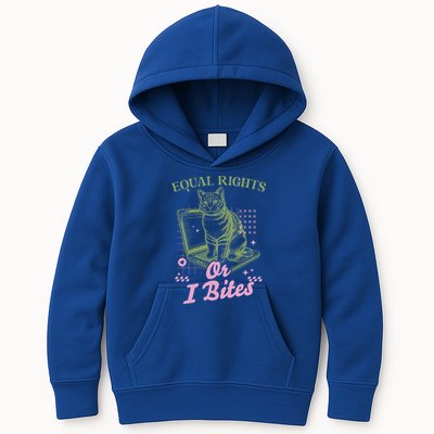 Feminist Cat Equal Rights Or I Bites Cat Kids Hoodie