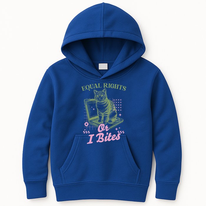 Feminist Cat Equal Rights Or I Bites Cat Kids Hoodie