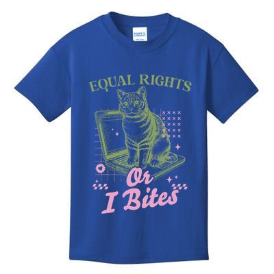 Feminist Cat Equal Rights Or I Bites Cat Kids T-Shirt
