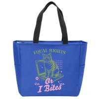 Feminist Cat Equal Rights Or I Bites Cat Zip Tote Bag