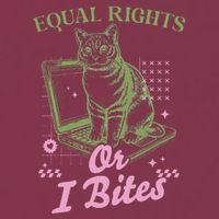 Feminist Cat Equal Rights Or I Bites Cat 16oz Travel Tumbler
