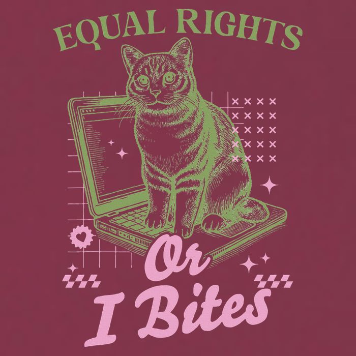 Feminist Cat Equal Rights Or I Bites Cat 16oz Travel Tumbler