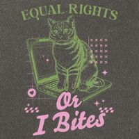 Feminist Cat Equal Rights Or I Bites Cat Cotton Canvas Backpack
