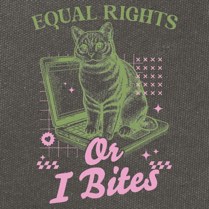 Feminist Cat Equal Rights Or I Bites Cat Cotton Canvas Backpack