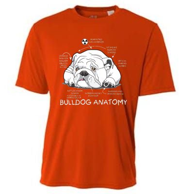 Funny Cute English Bulldog Anatomy Dog Biology Gift Cooling Performance Crew T-Shirt