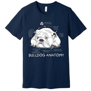 Funny Cute English Bulldog Anatomy Dog Biology Gift Premium T-Shirt