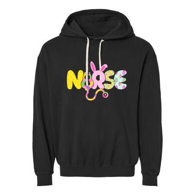 Funny Cute Easter Patterns Nurse Garment-Dyed Fleece Hoodie