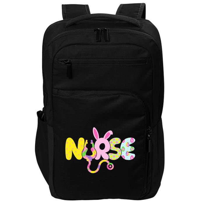 Funny Cute Easter Patterns Nurse Impact Tech Backpack