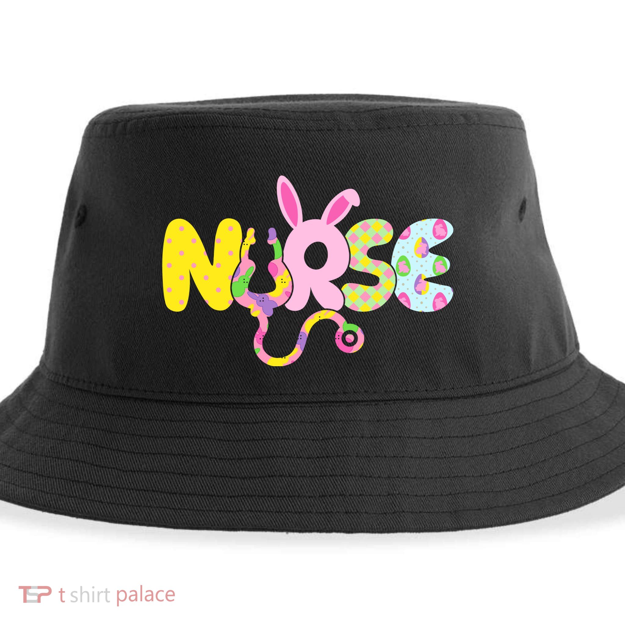 Funny Cute Easter Patterns Nurse Sustainable Bucket Hat
