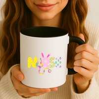 Funny Cute Easter Patterns Nurse Mug