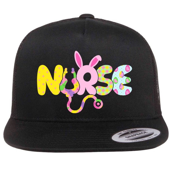Funny Cute Easter Patterns Nurse Flatbill Hat