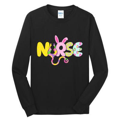 Funny Cute Easter Patterns Nurse Tall Long Sleeve T-Shirt
