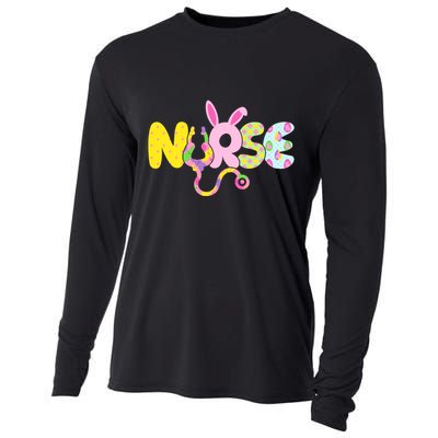 Funny Cute Easter Patterns Nurse Cooling Performance Long Sleeve Crew
