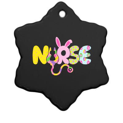 Funny Cute Easter Patterns Nurse Ceramic Star Ornament