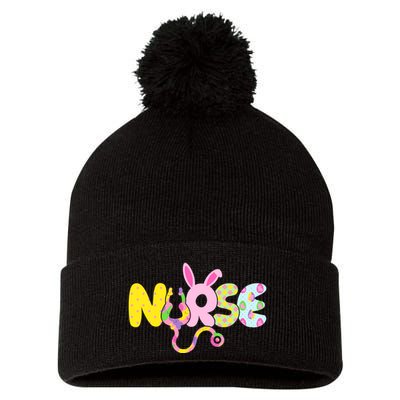 Funny Cute Easter Patterns Nurse Pom Pom 12in Knit Beanie