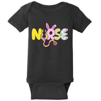 Funny Cute Easter Patterns Nurse Baby Bodysuit